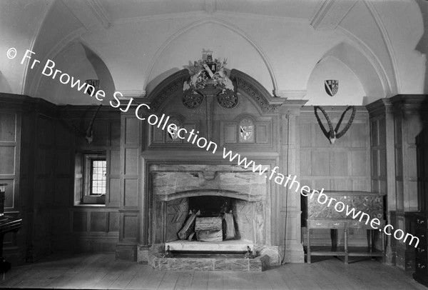 DUNSANY CASTLE FIREPLACE IN BILLIARD ROOM